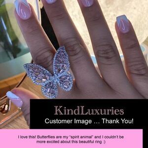 💎💎 Gorgeous Pink Crystal Butterfly Ring